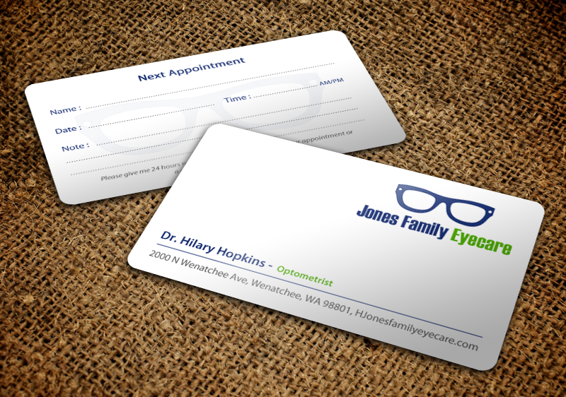 Business Card Design by chandrayaan.creative for Jones Family Eyecare | Design #10504713