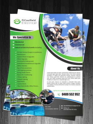 Flyer Design by debdesign for PJ Caulfield Electrical Pty Ltd | Design: #10493848
