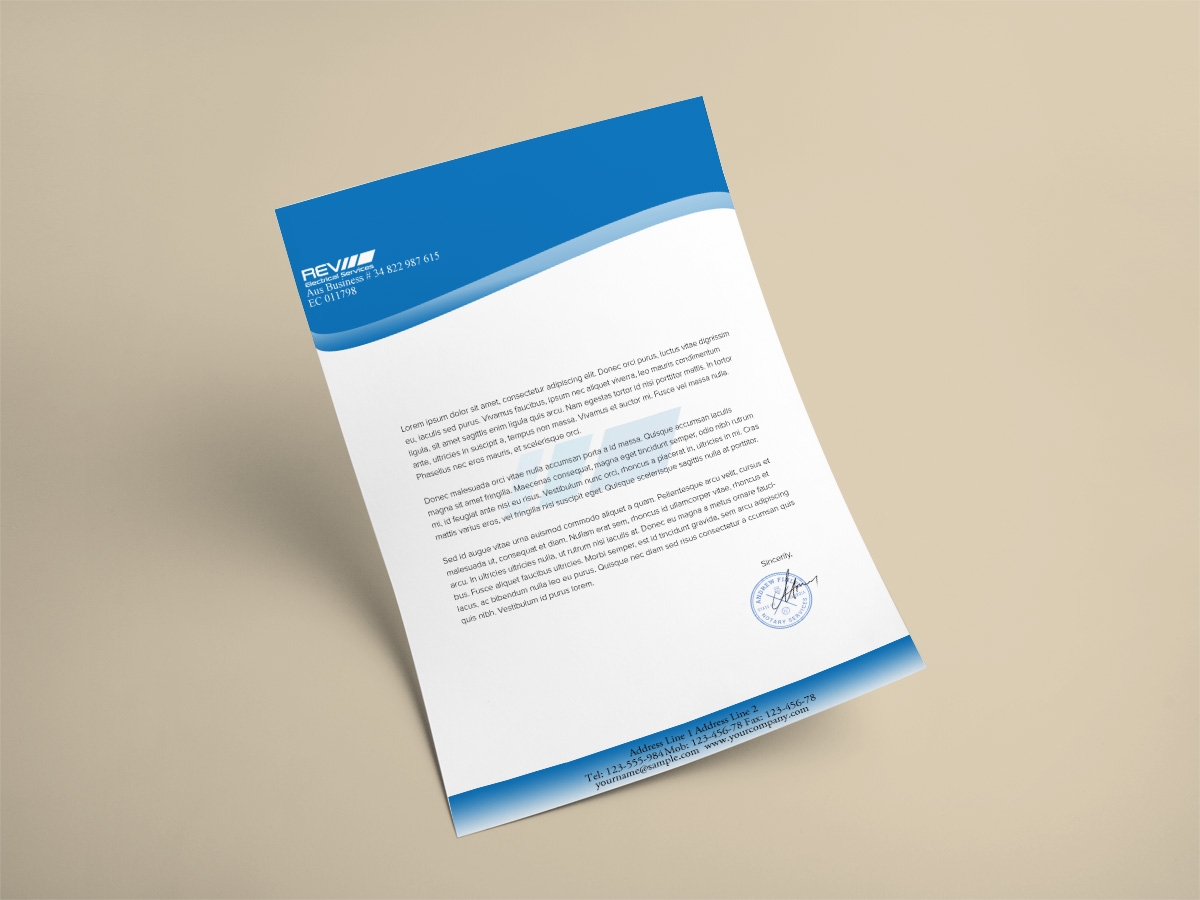 Upmarket, Serious, Electric Company Letterhead Design for a Company by