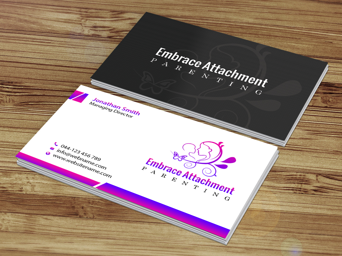 Business Card Design by Creations Box 2015 for Embrace Attachment Parenting | Design #10542088