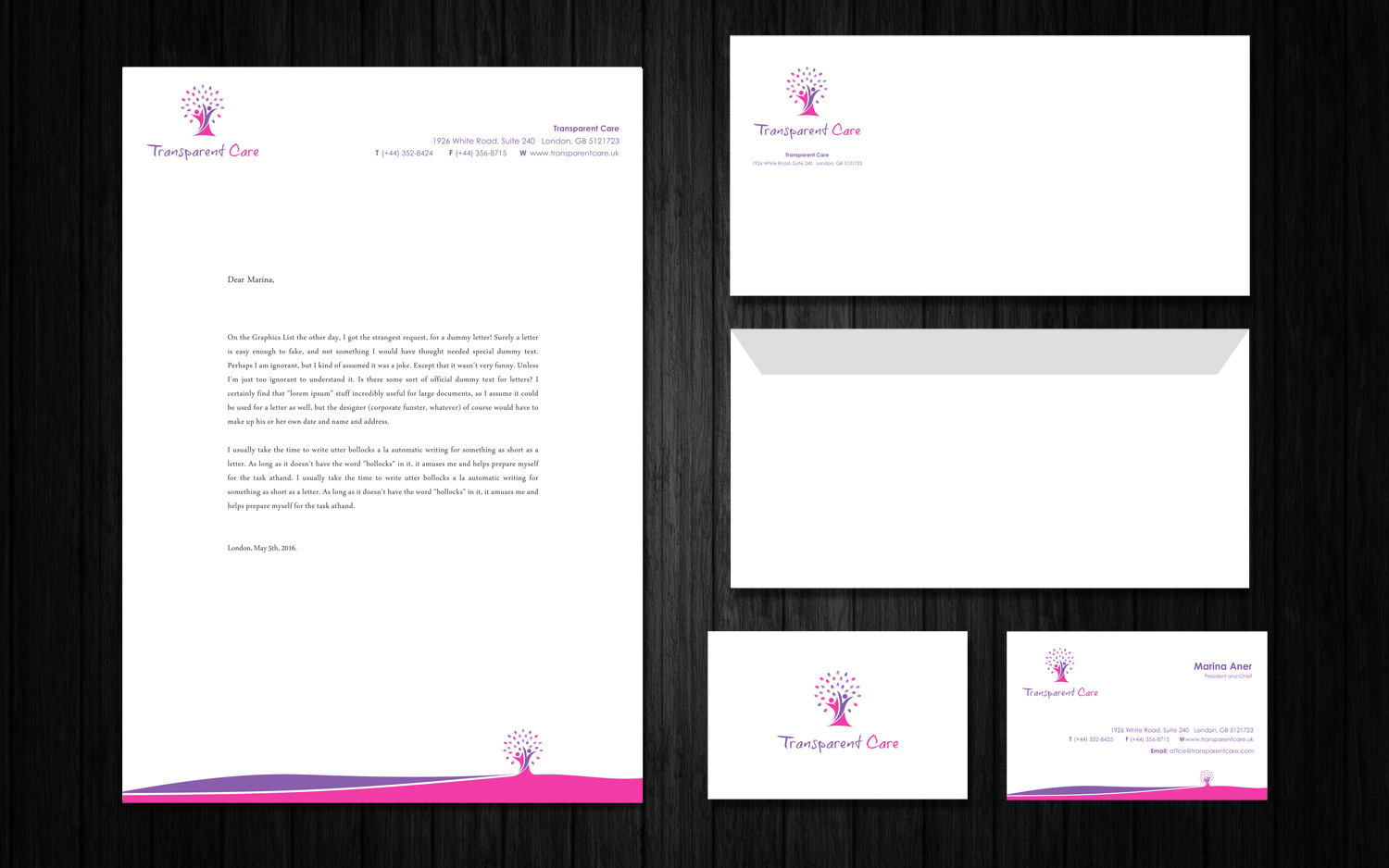 Stationery Design by Fifoconsult for Transparent Care  | Design #10520995
