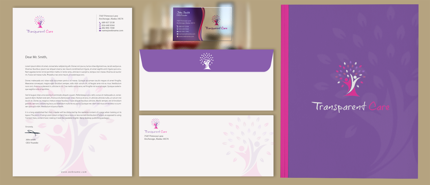 Stationery Design by chandrayaan.creative for Transparent Care  | Design #10568664