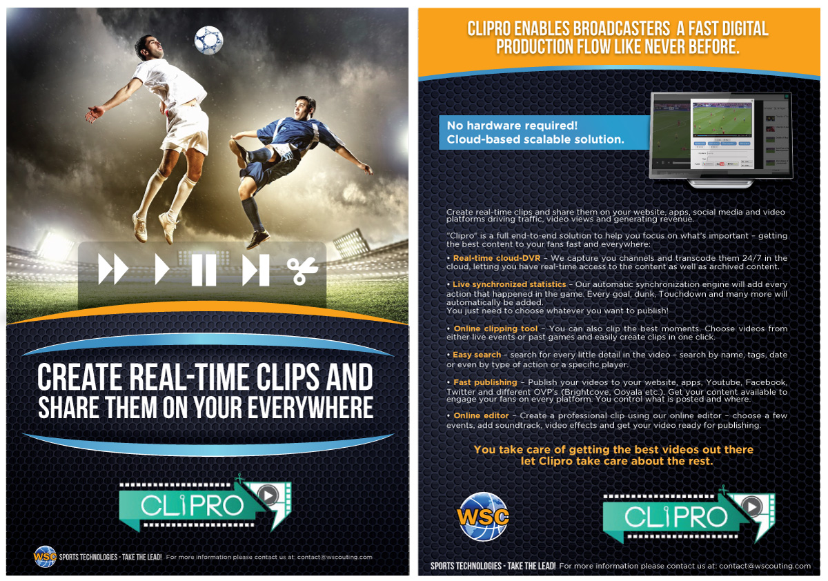 Brochure Design by JCR for W.S.C Sports Technologies | Design #2225392