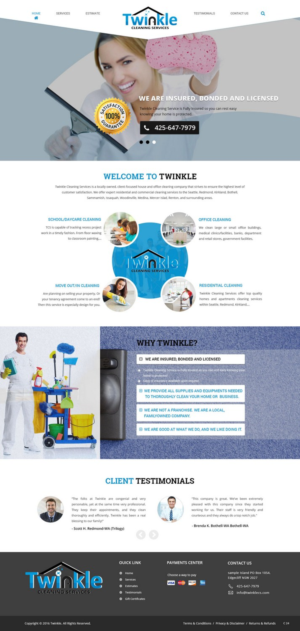 Web Design by pb for Twinkle Cleaning Services, LLC | Design: #10537181