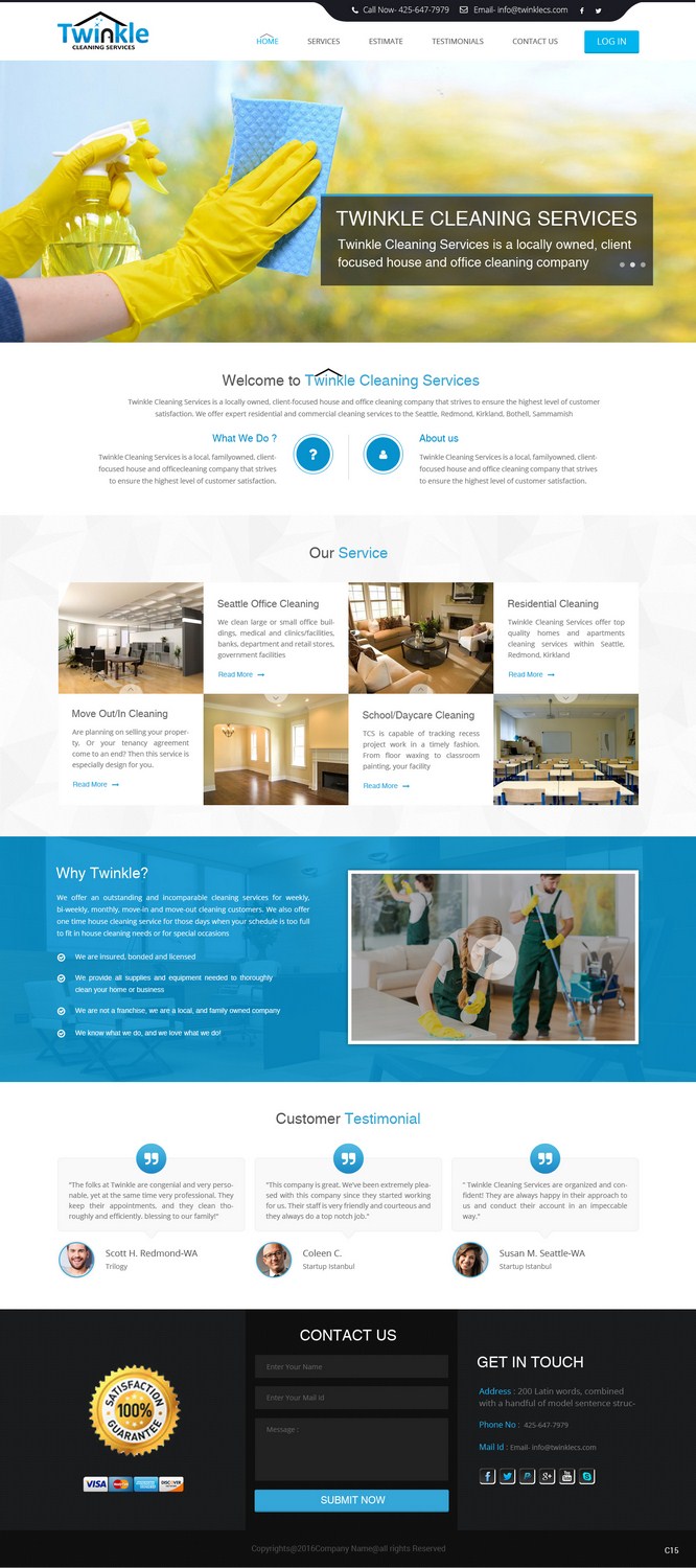 Web Design by pb for Twinkle Cleaning Services, LLC | Design #10537185