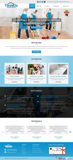 Web Design by pb for Twinkle Cleaning Services, LLC | Design: #10537188