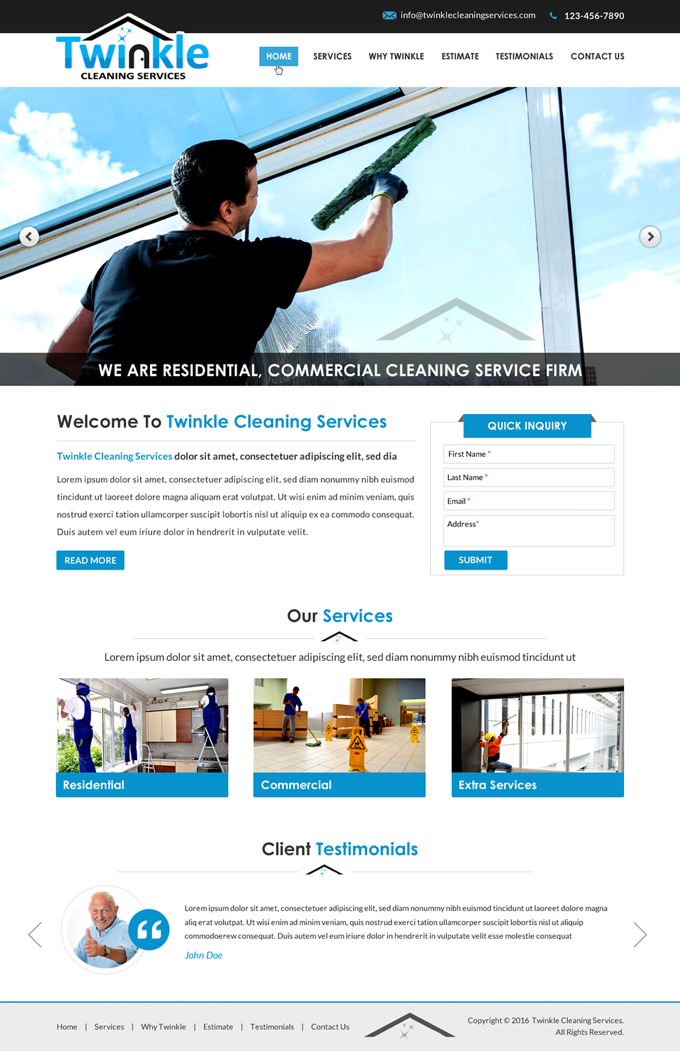 Diseño Web por Sbss para Twinkle Cleaning Services, LLC | Diseño #10530508