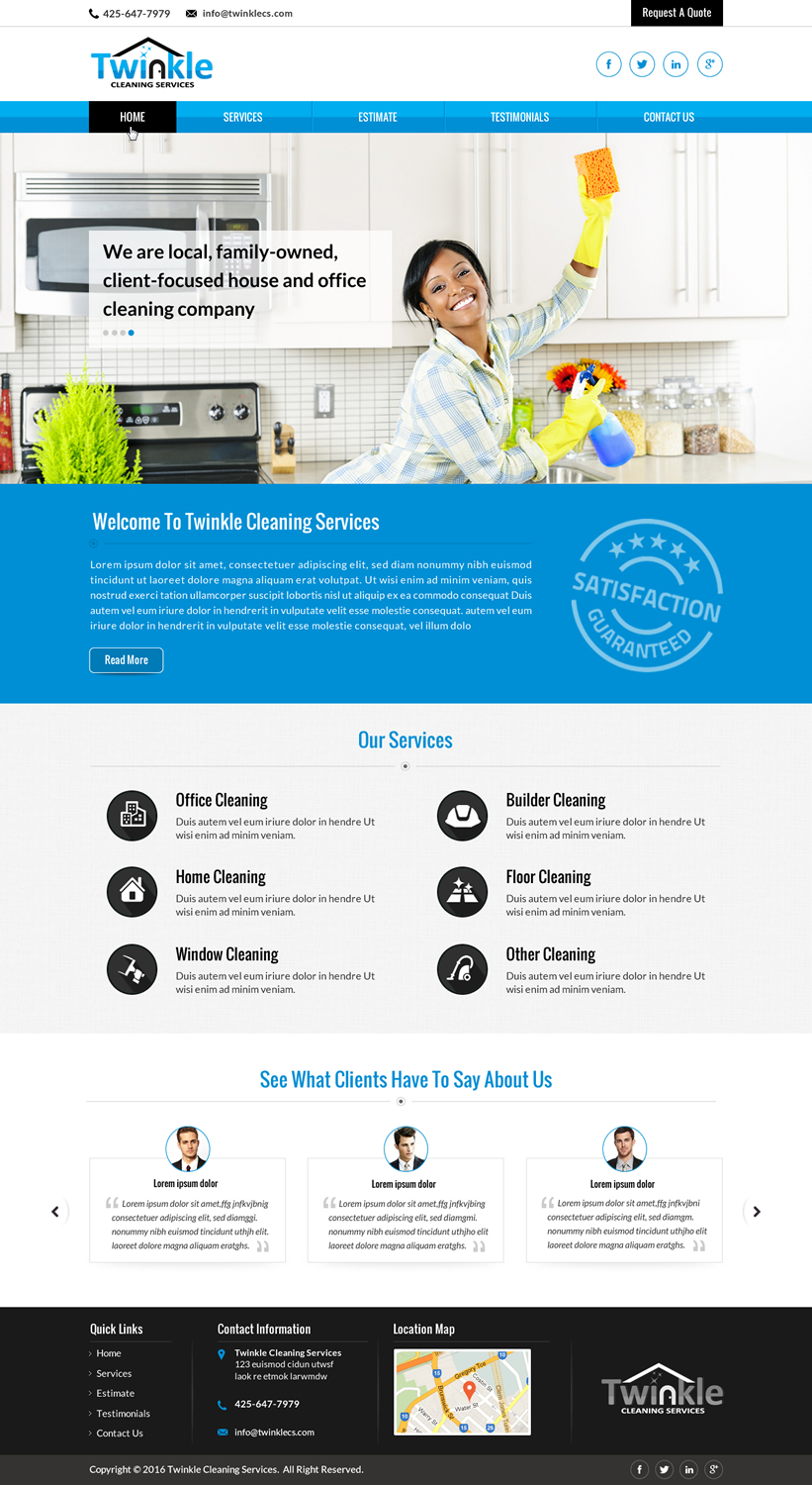 Web-Design von Sbss für Twinkle Cleaning Services, LLC | Design #10530513