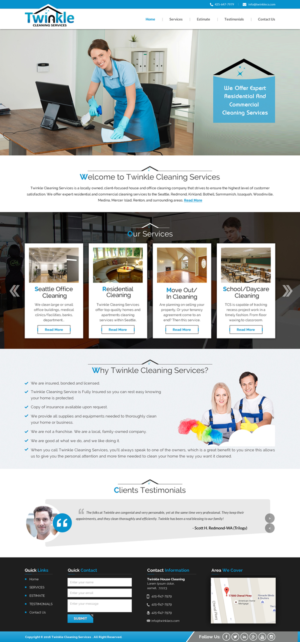 Web-Design von Sbss für Twinkle Cleaning Services, LLC | Design: #10541593