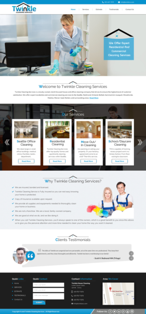 Web-Design von Sbss für Twinkle Cleaning Services, LLC | Design: #10541596