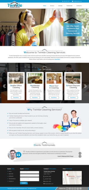 Web-Design von Sbss für Twinkle Cleaning Services, LLC | Design: #10541598