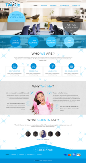 Web-Design von rightway für Twinkle Cleaning Services, LLC | Design: #10532929