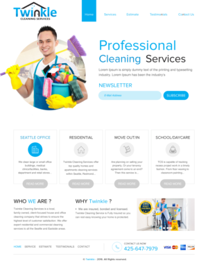 Web-Design von rightway für Twinkle Cleaning Services, LLC | Design: #10532939
