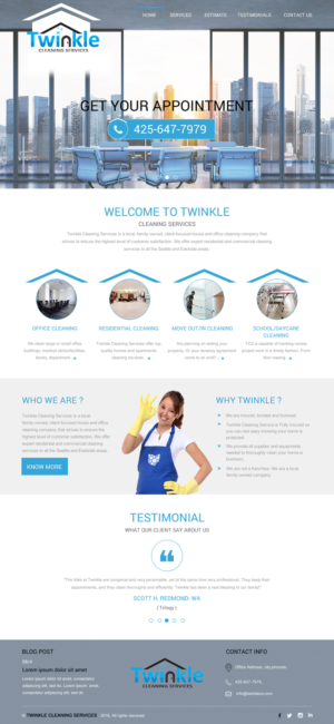 Web-Design von rightway für Twinkle Cleaning Services, LLC | Design: #10532947