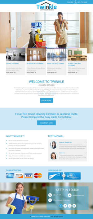 Web-Design von rightway für Twinkle Cleaning Services, LLC | Design: #10532955
