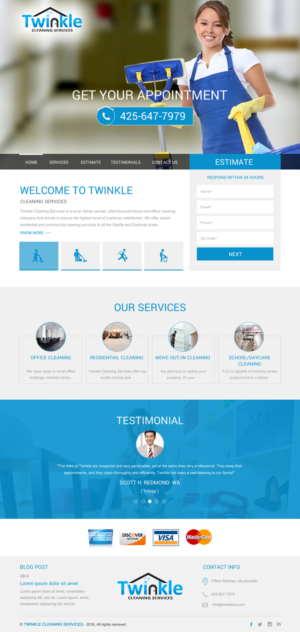 Web-Design von rightway für Twinkle Cleaning Services, LLC | Design: #10532969