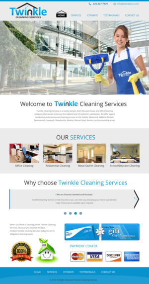 Web-Design von rightway für Twinkle Cleaning Services, LLC | Design: #10532997