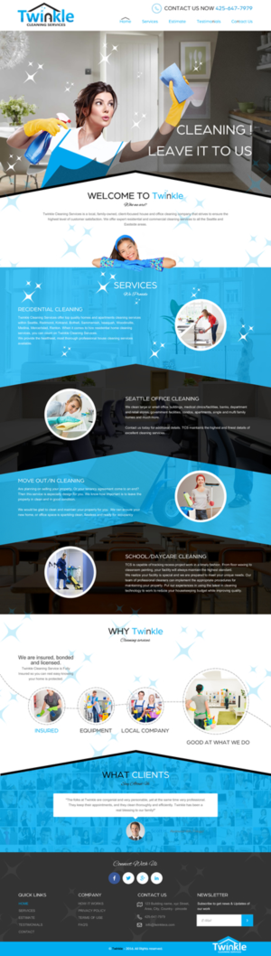 Web-Design von rightway für Twinkle Cleaning Services, LLC | Design: #10537317