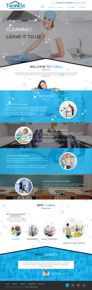 Web-Design von rightway für Twinkle Cleaning Services, LLC | Design: #10564970