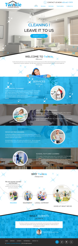 Web Design by rightway for Twinkle Cleaning Services, LLC | Design: #10564984