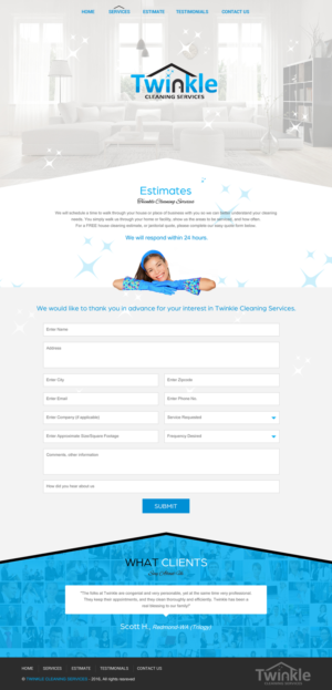 Web-Design von rightway für Twinkle Cleaning Services, LLC | Design: #10763717
