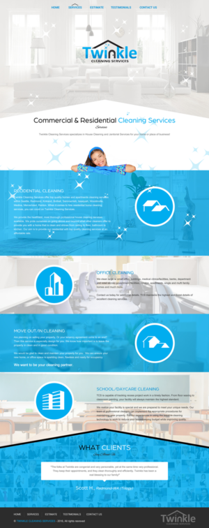 Web-Design von rightway für Twinkle Cleaning Services, LLC | Design: #10763728