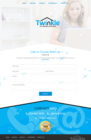 Web-Design von rightway für Twinkle Cleaning Services, LLC | Design: #10920176