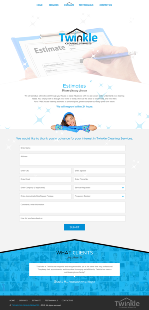 Web-Design von rightway für Twinkle Cleaning Services, LLC | Design: #10920187