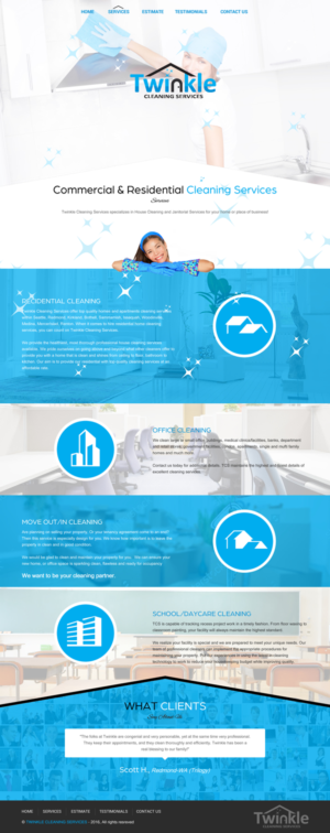 Web-Design von rightway für Twinkle Cleaning Services, LLC | Design: #10920189