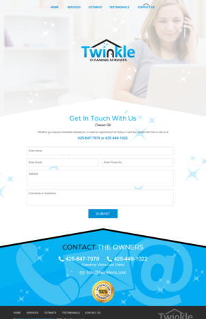 Web-Design von rightway für Twinkle Cleaning Services, LLC | Design: #10938848