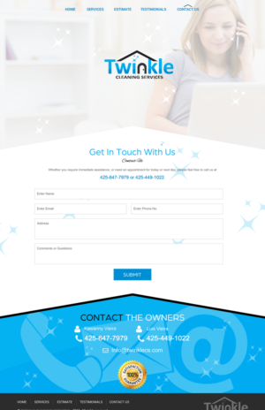 Web-Design von rightway für Twinkle Cleaning Services, LLC | Design: #10943026