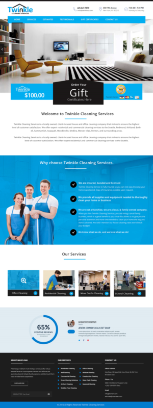 Web Design by Xclusive Designer for Twinkle Cleaning Services, LLC | Design #10557103