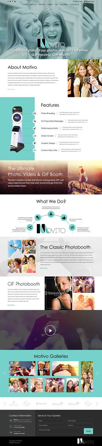 Diseño Web por Sbss para Smile Lounge Photo Booth | Diseño #10521135