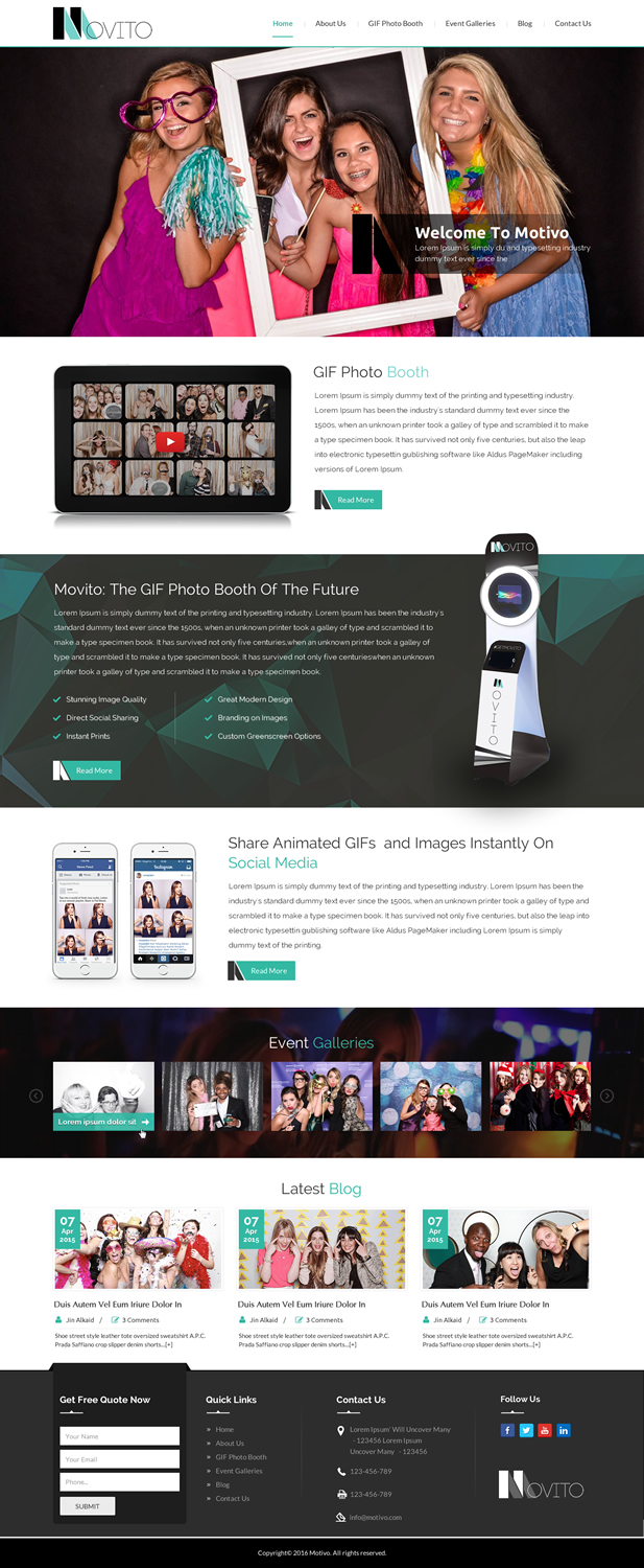 Web Design par Sbss pour Smile Lounge Photo Booth | Design #10521154