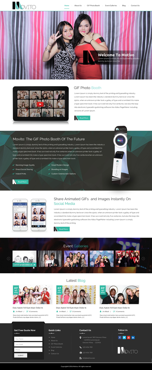 Diseño Web por Sbss para Smile Lounge Photo Booth | Diseño #10521155