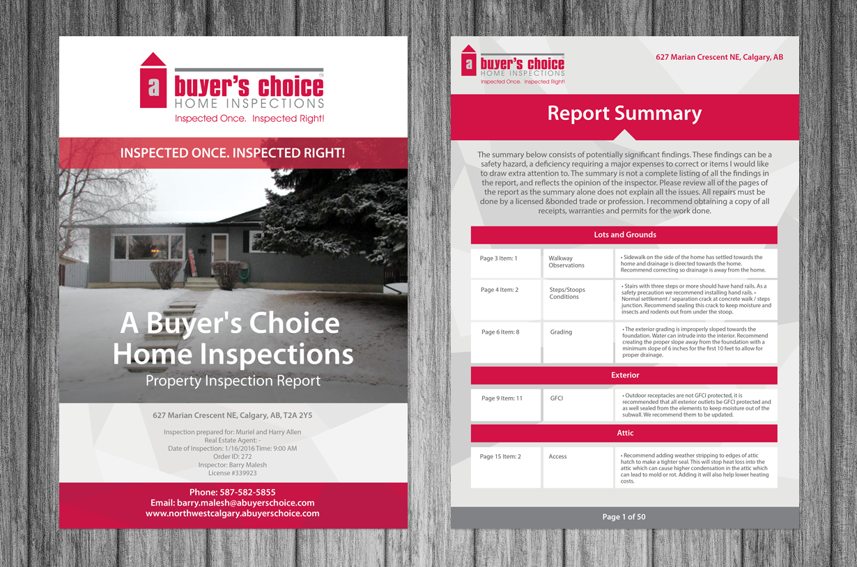 Brochure Design by Victor_pro for A Buyers Choice Home Inspections | Design #10592153