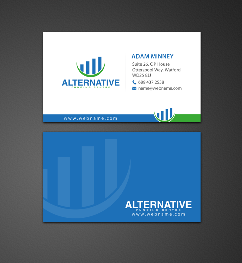 Diseño de Tarjeta de Presentación por chandrayaan.creative para Alternative Funding Centre | Diseño #10520598