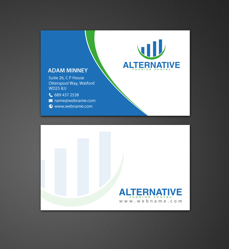 Diseño de Tarjeta de Presentación por chandrayaan.creative para Alternative Funding Centre | Diseño #10520719