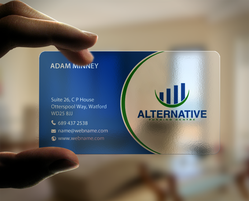 Diseño de Tarjeta de Presentación por chandrayaan.creative para Alternative Funding Centre | Diseño #10520721