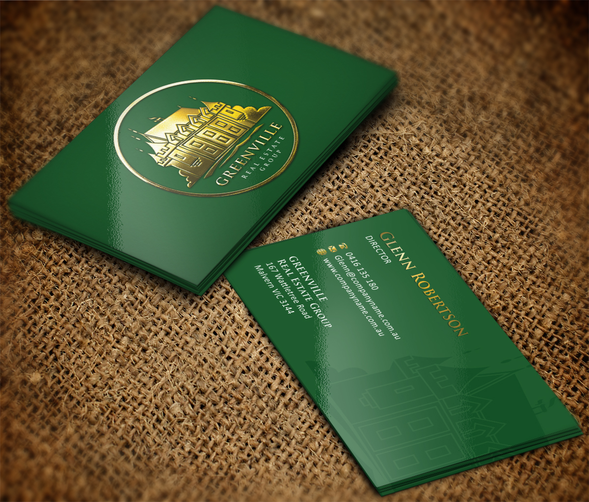 Design de Carte de Visite par Grafactory pour GREENVILLE REAL ESTATE GROUP | Design #10835529