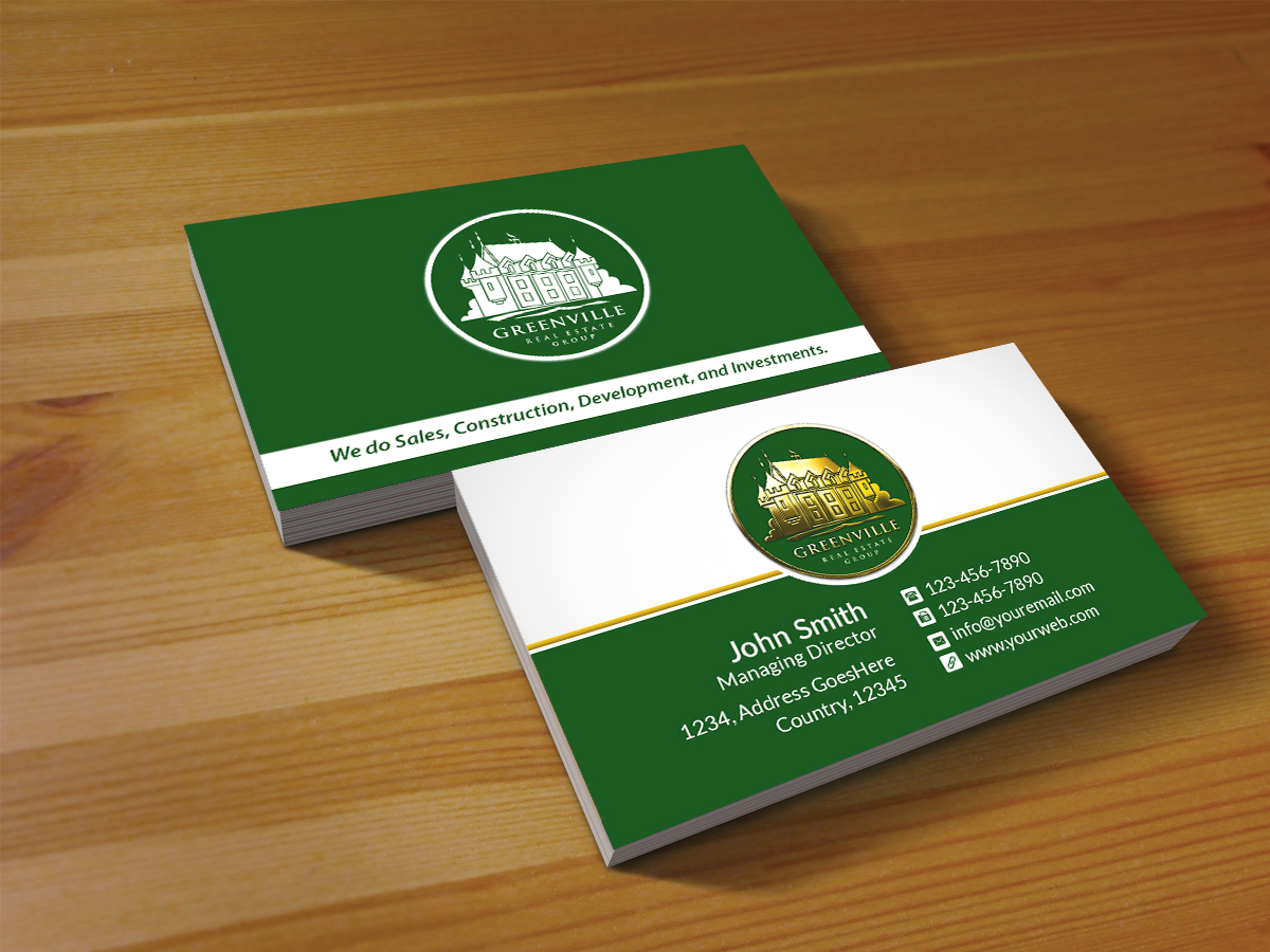 Business Card Design by Creations Box 2015 for GREENVILLE REAL ESTATE GROUP | Design #10730752