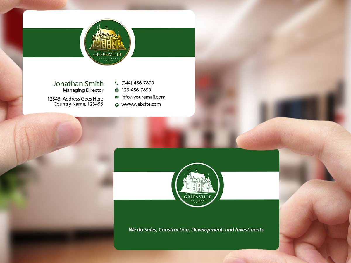 Diseño de Tarjeta de Presentación por Creations Box 2015 para GREENVILLE REAL ESTATE GROUP | Diseño #10730769