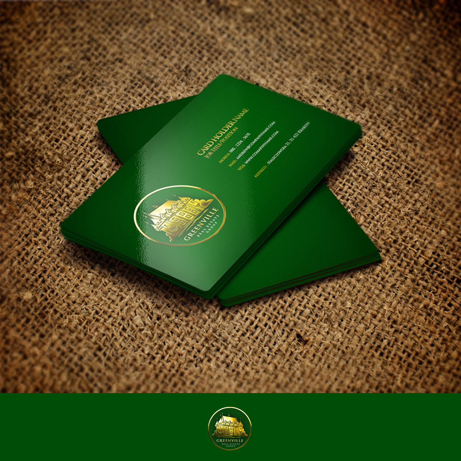 Business Card Design by Ni Oeuvre for GREENVILLE REAL ESTATE GROUP | Design #10722647