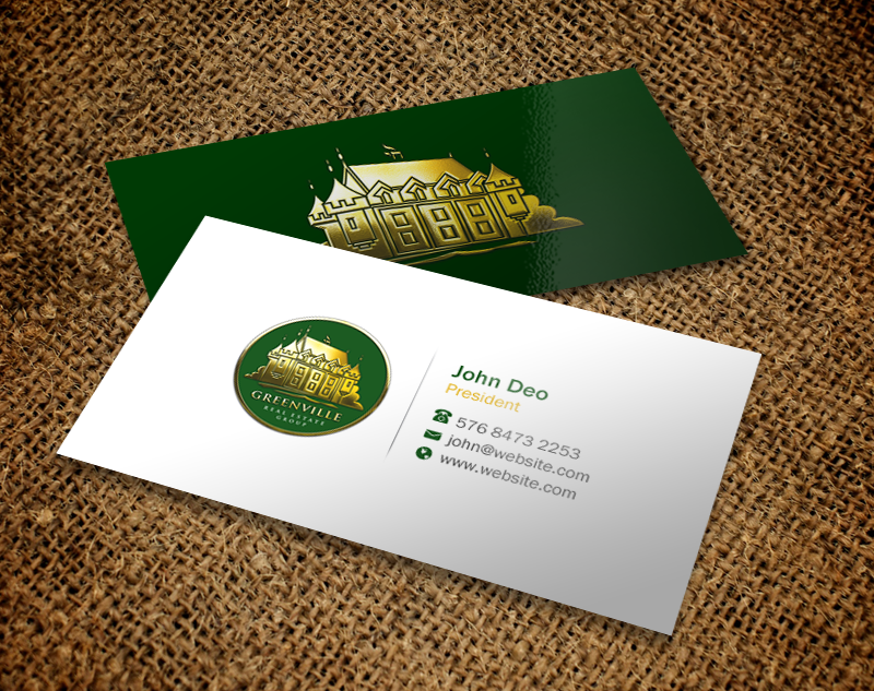 Business Card Design by Brand aid for GREENVILLE REAL ESTATE GROUP | Design #10707816