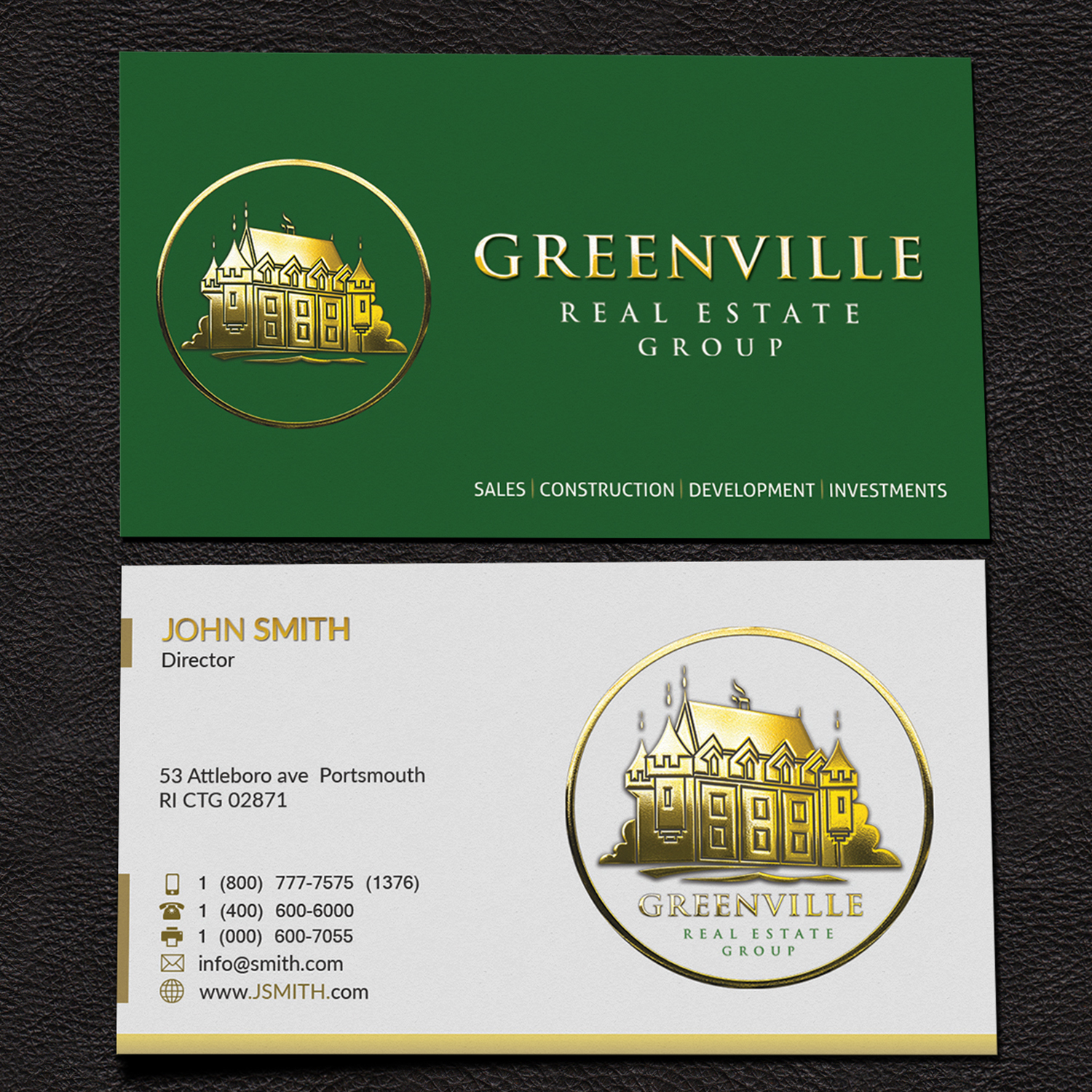 Diseño de Tarjeta de Presentación por Armaan Islam para GREENVILLE REAL ESTATE GROUP | Diseño #11029407