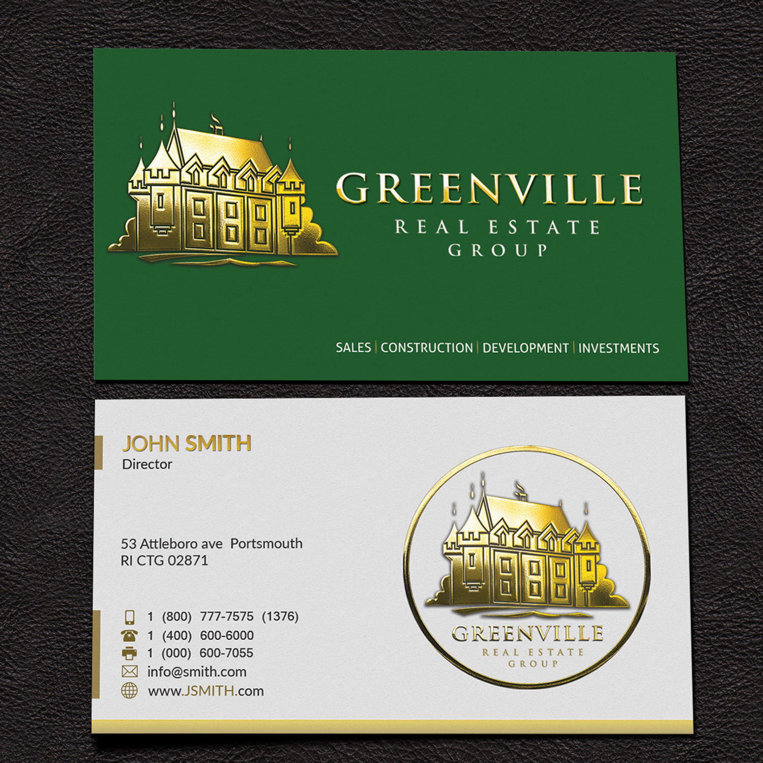 Diseño de Tarjeta de Presentación por Armaan Islam para GREENVILLE REAL ESTATE GROUP | Diseño #11074815