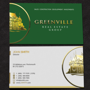 Business Card Design by Armaan Islam for GREENVILLE REAL ESTATE GROUP | Design: #11084018