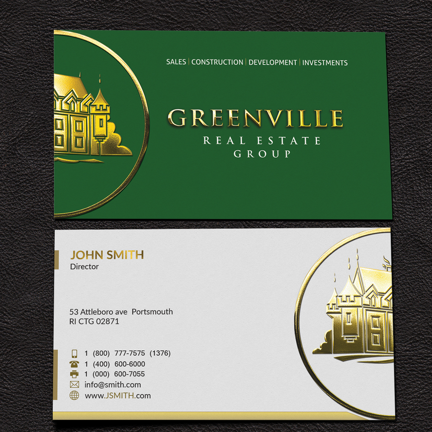 Diseño de Tarjeta de Presentación por Armaan Islam para GREENVILLE REAL ESTATE GROUP | Diseño #11181242