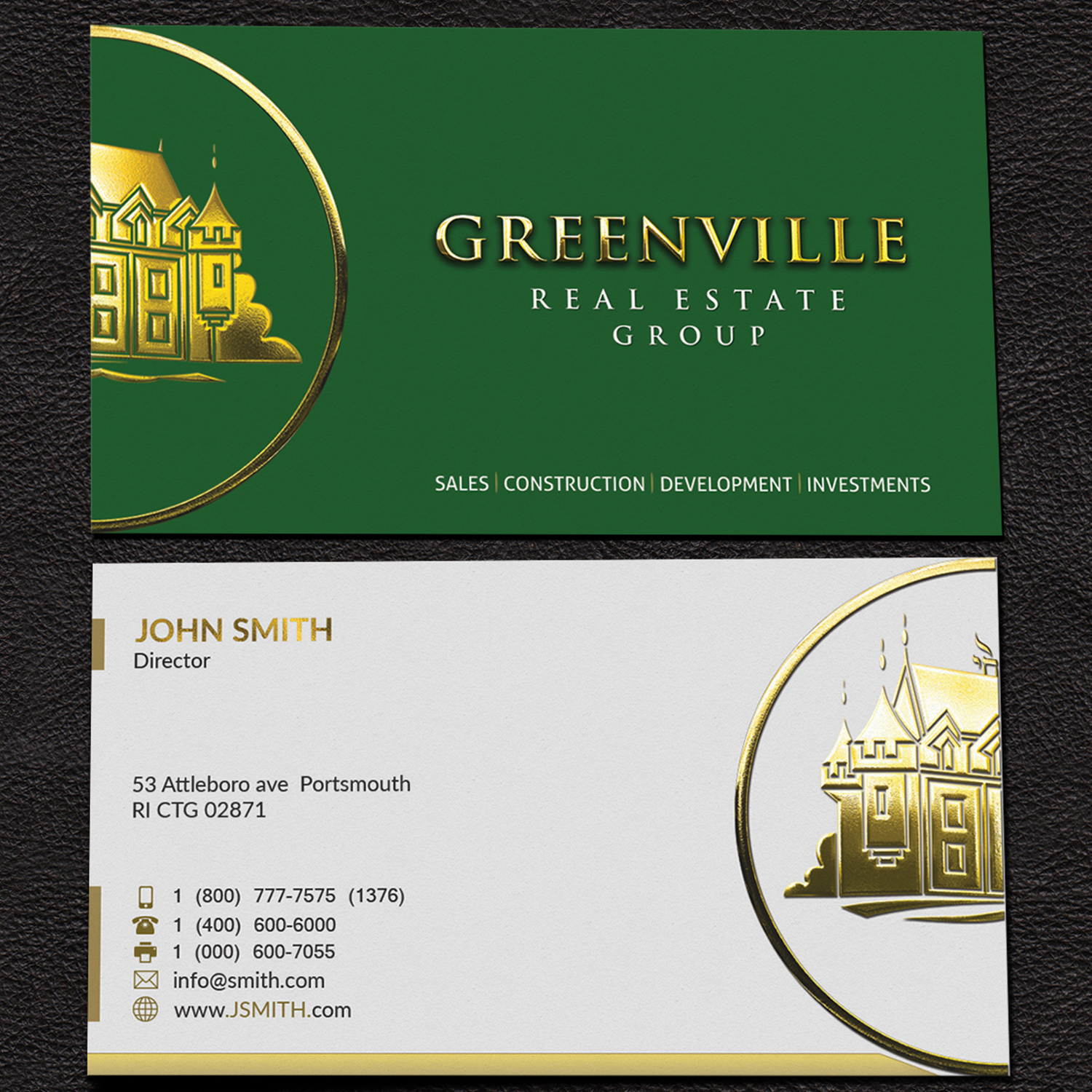 Business Card Design by Armaan Islam for GREENVILLE REAL ESTATE GROUP | Design #11245447