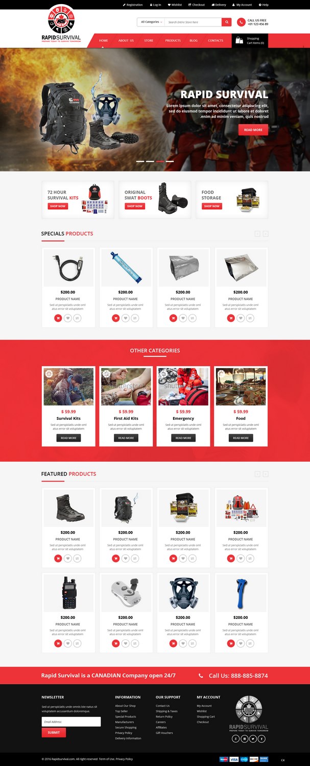 Diseño de WooCommerce por pb para Rapid Survival | Diseño #10653850